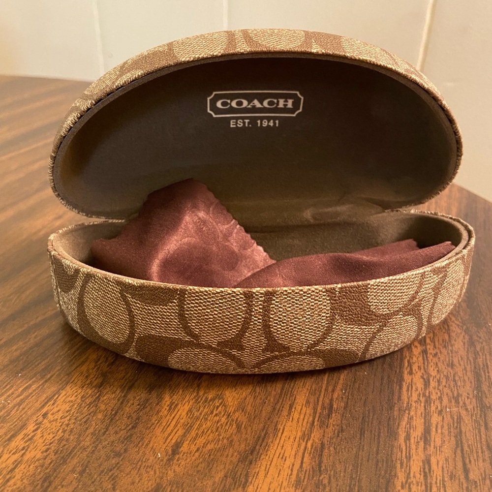 Brown coach sunglass case